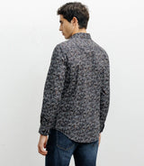 Chemise casual imprimé fleurs marine - IZAC