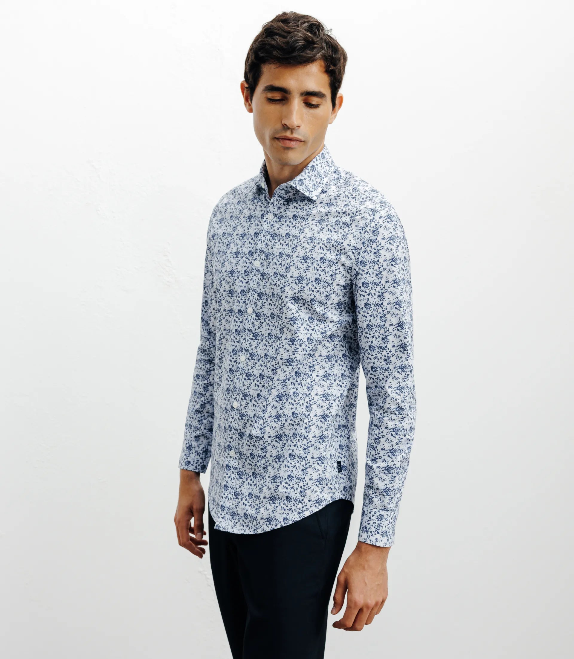 Chemise casual imprimé fleurs ciel - IZAC