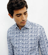 Chemise casual imprimé fleurs ciel - IZAC