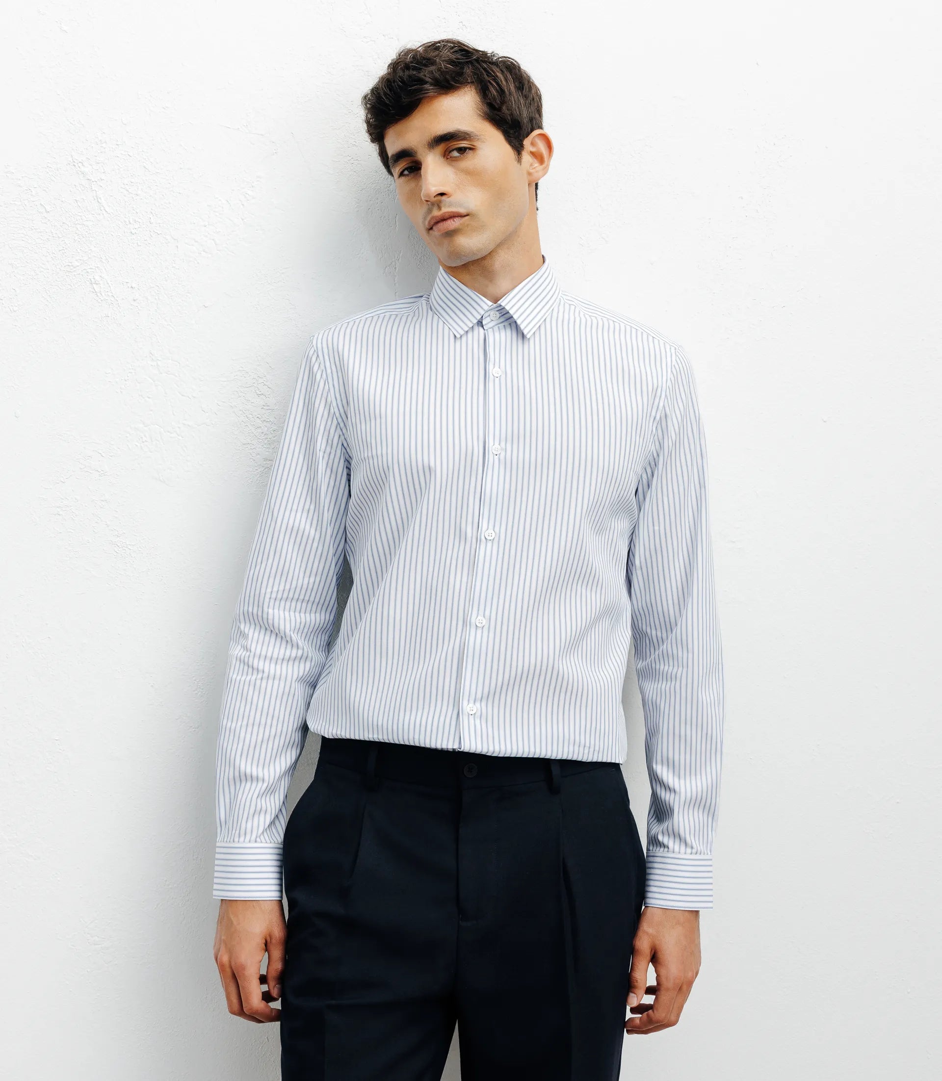 Chemise casual à rayures ciel - IZAC