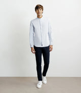 Chemise casual col mao avec coudières ciel - IZAC