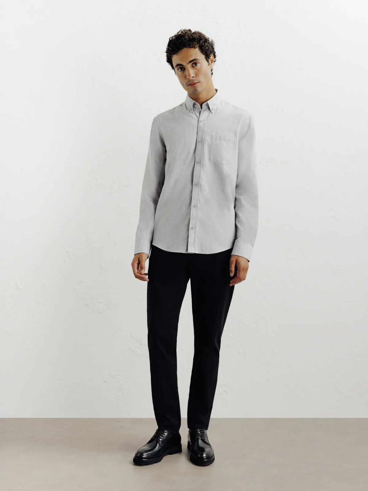 Chemise casual avec col boutonné grise - IZAC