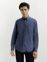 Chemise casual avec col boutonné marine - IZAC