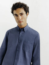 Chemise casual avec col boutonné marine - IZAC