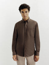 Chemise casual avec col boutonné marron - IZAC