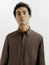 Chemise casual avec col boutonné marron - IZAC