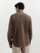 Chemise casual avec col boutonné marron - IZAC