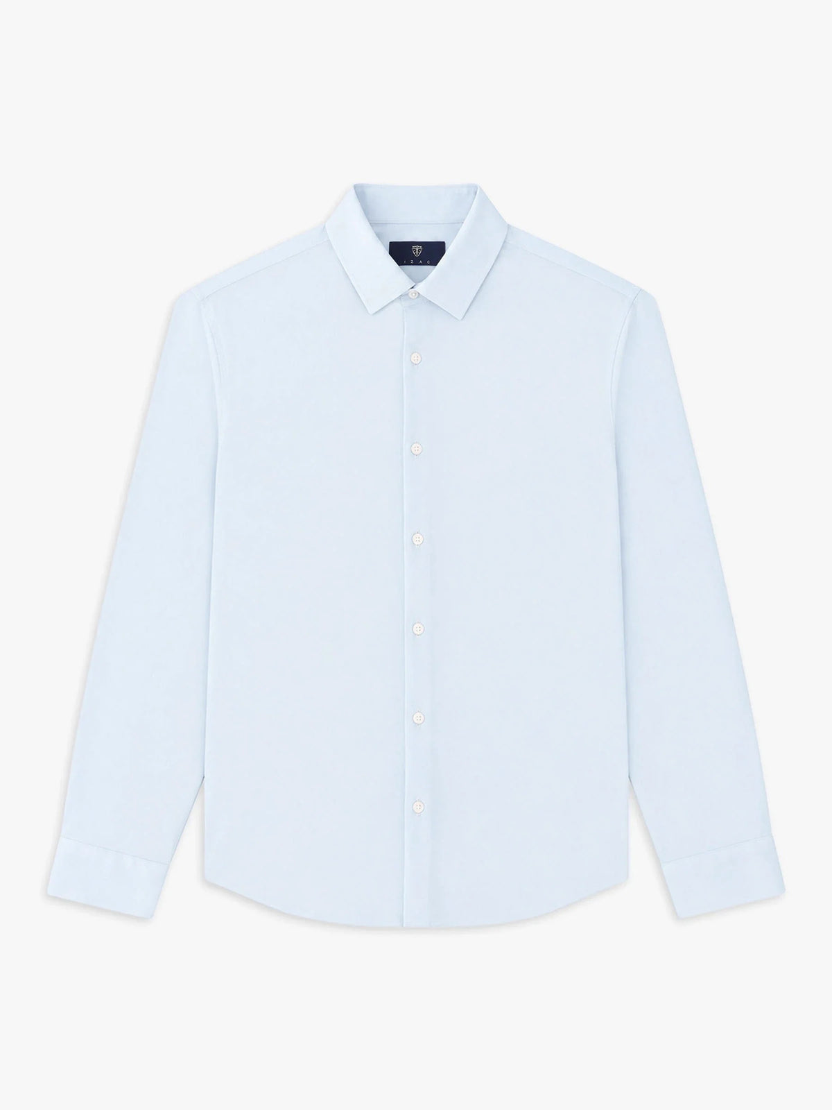 Chemise slim en maille jersey bleu ciel - IZAC
