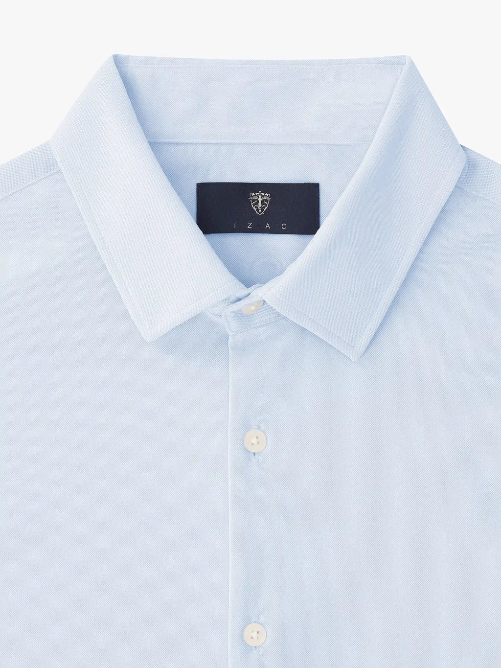 Chemise slim en maille jersey bleu ciel - IZAC