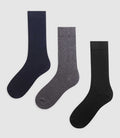 Lot de 3 chaussettes marine anthracite noir RACK - IZAC