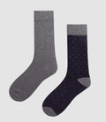 Lot de 2 chaussettes marine et grise anthracite ROND - IZAC