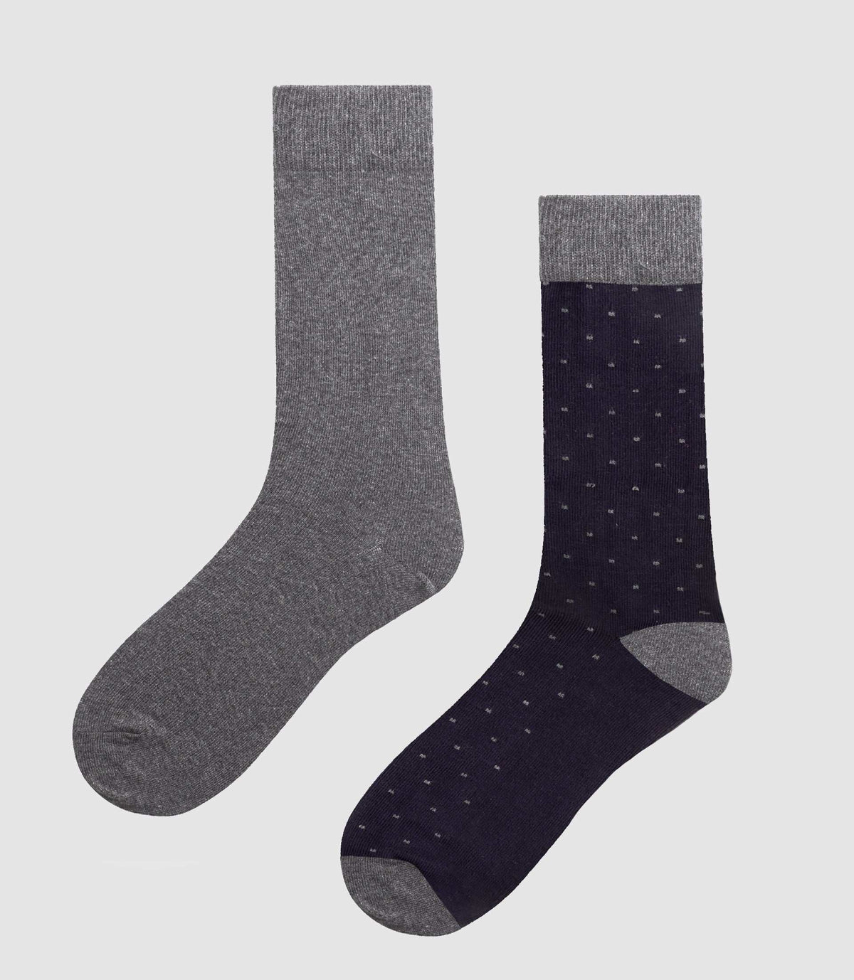 Lot de 2 chaussettes marine et grise anthracite ROND - IZAC