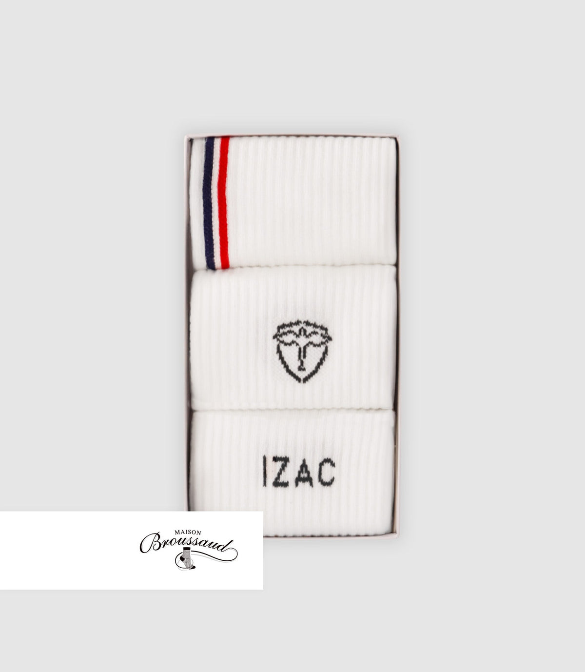 Boite de chaussettes avec logo blanc - IZAC