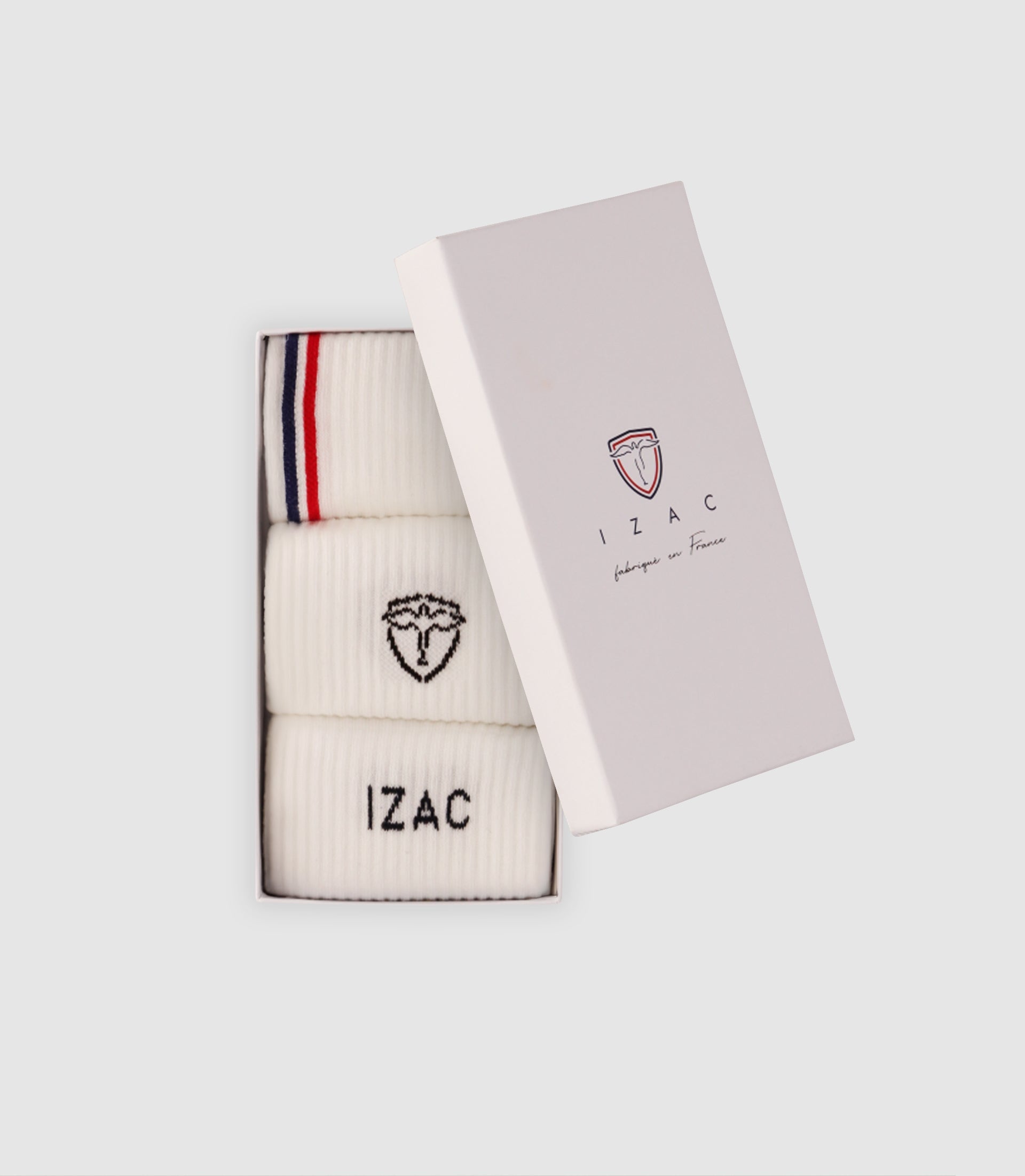 Boite de chaussettes avec logo blanc - IZAC