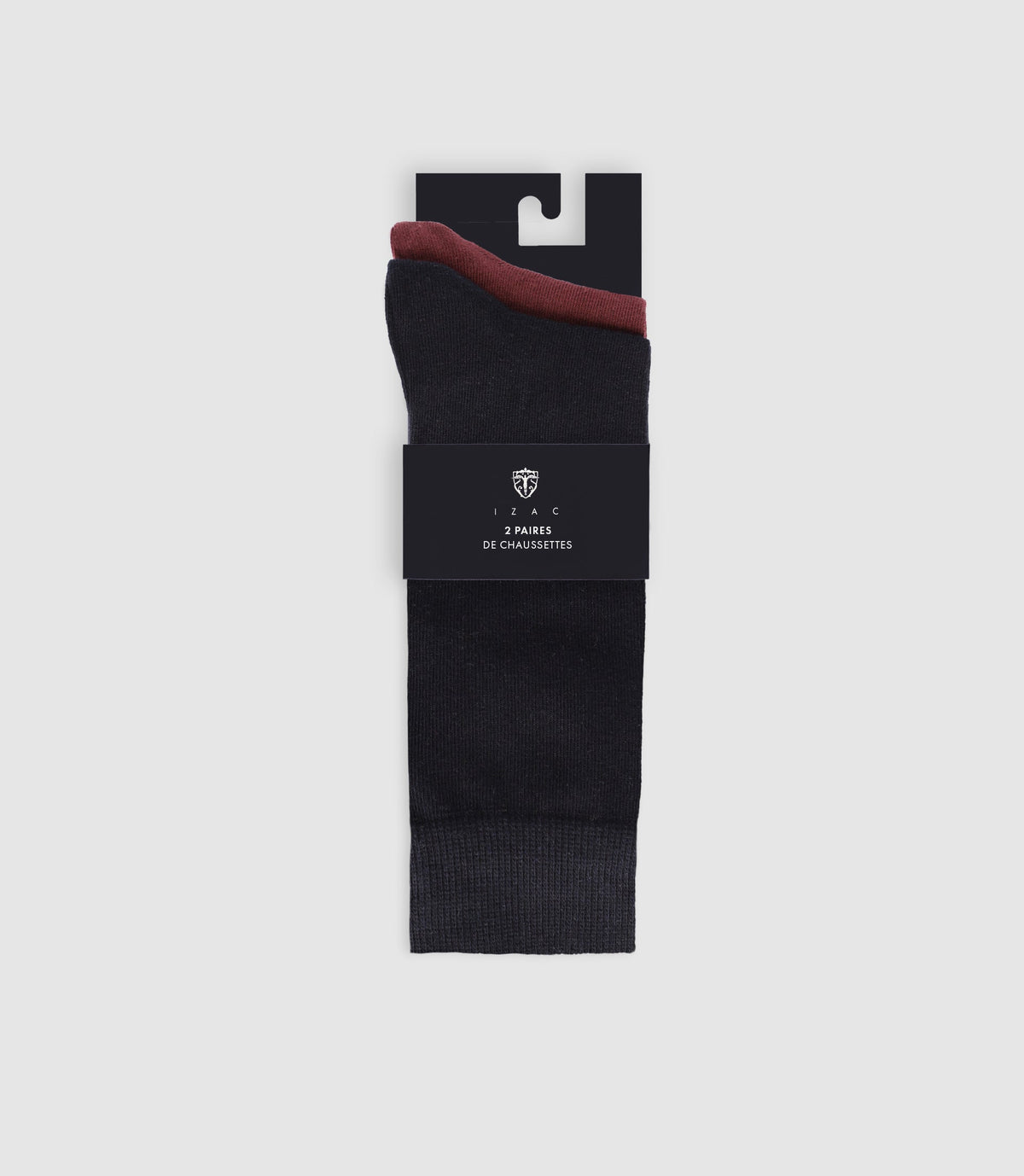 Pack de 2 chaussettes unies bordeaux - IZAC