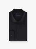 Chemise satin de coton noire - IZAC