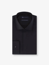 Chemise satin de coton noire - IZAC