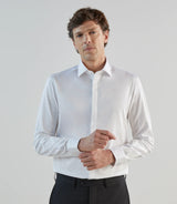 Chemise ville satin de coton blanche - IZAC