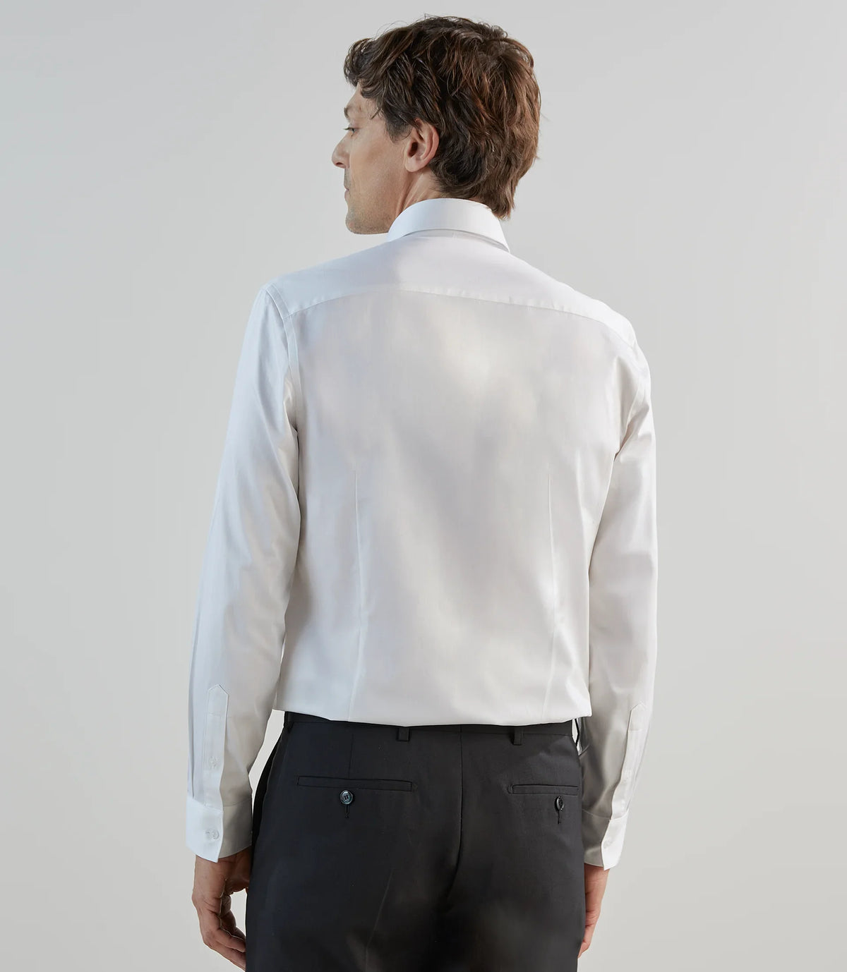 Chemise ville satin de coton blanche - IZAC