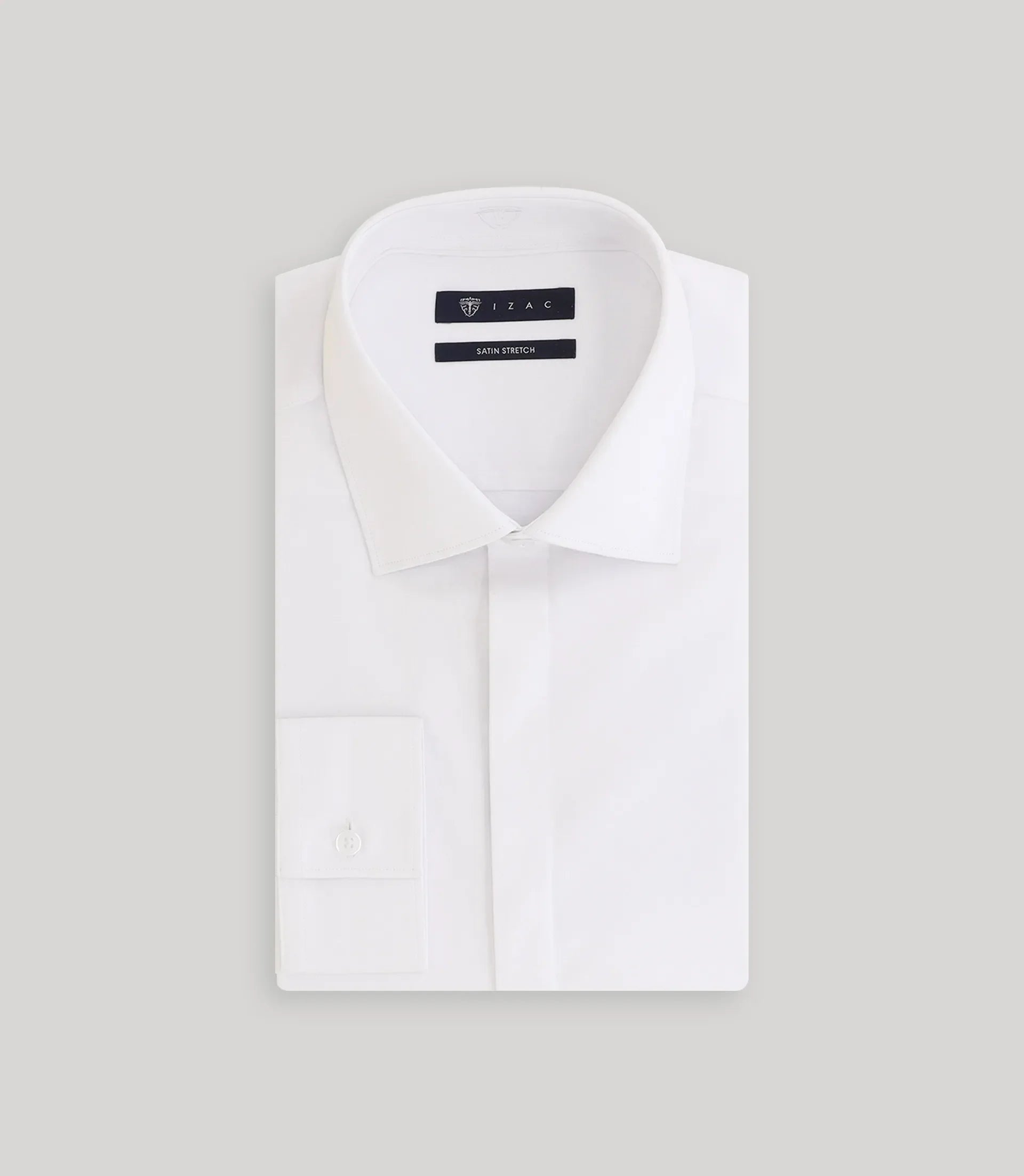 Chemise ville satin de coton blanche - IZAC