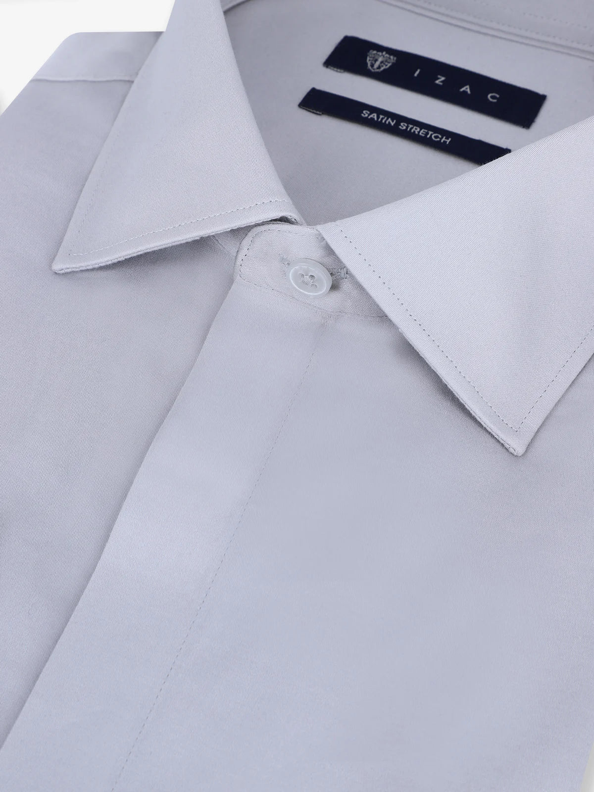 Chemise ville satin de coton gris - IZAC