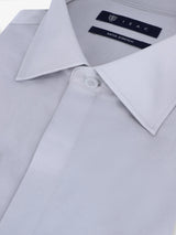 Chemise ville satin de coton gris - IZAC