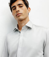 Chemise ville satin de coton gris - IZAC