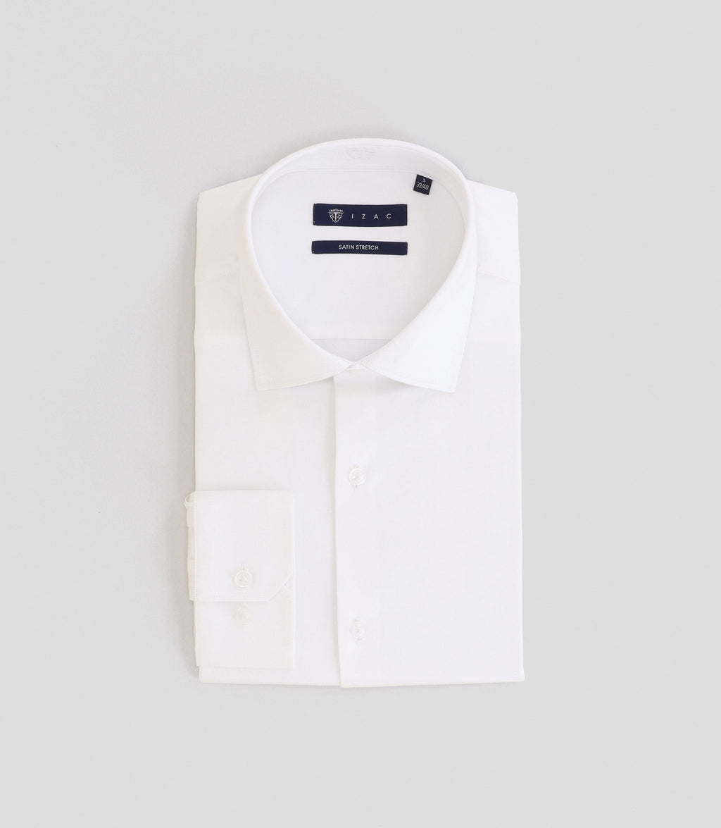 Chemise ville satin de coton écrue - IZAC