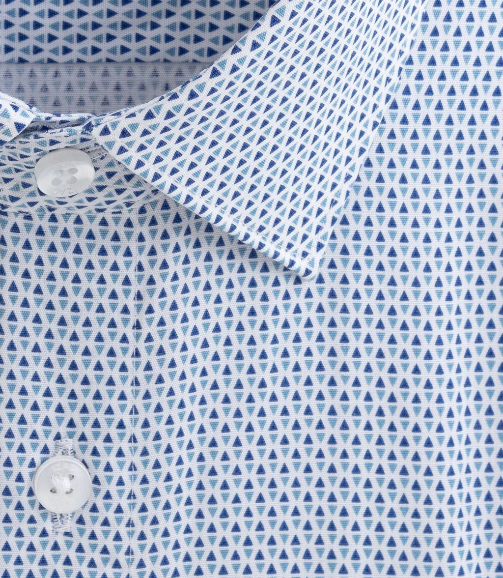 Chemise à imprimé micro motif bleu "Dang" - IZAC
