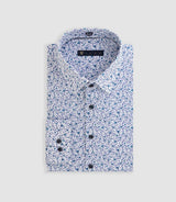 Chemise à imprimé floral bleu "Delta" - IZAC