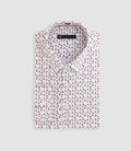 Chemise à imprimé floral blanc - bordeaux "Demis" - IZAC