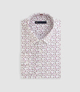 Chemise à imprimé floral blanc - bordeaux "Demis" - IZAC