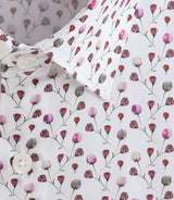 Chemise à imprimé floral blanc - bordeaux "Demis" - IZAC