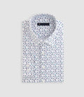 Chemise à imprimé floral blanc - marine "Demis" - IZAC