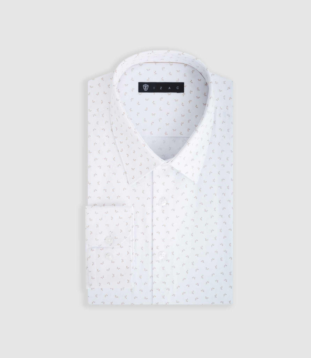 Chemise ville blanche et beige "Difast008" - IZAC