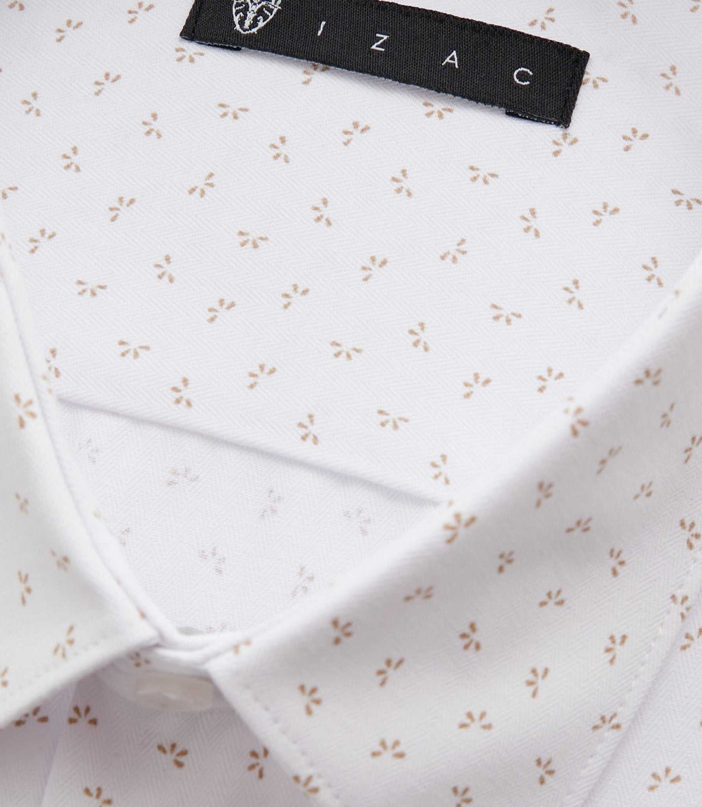 Chemise ville blanche et beige "Difast008" - IZAC