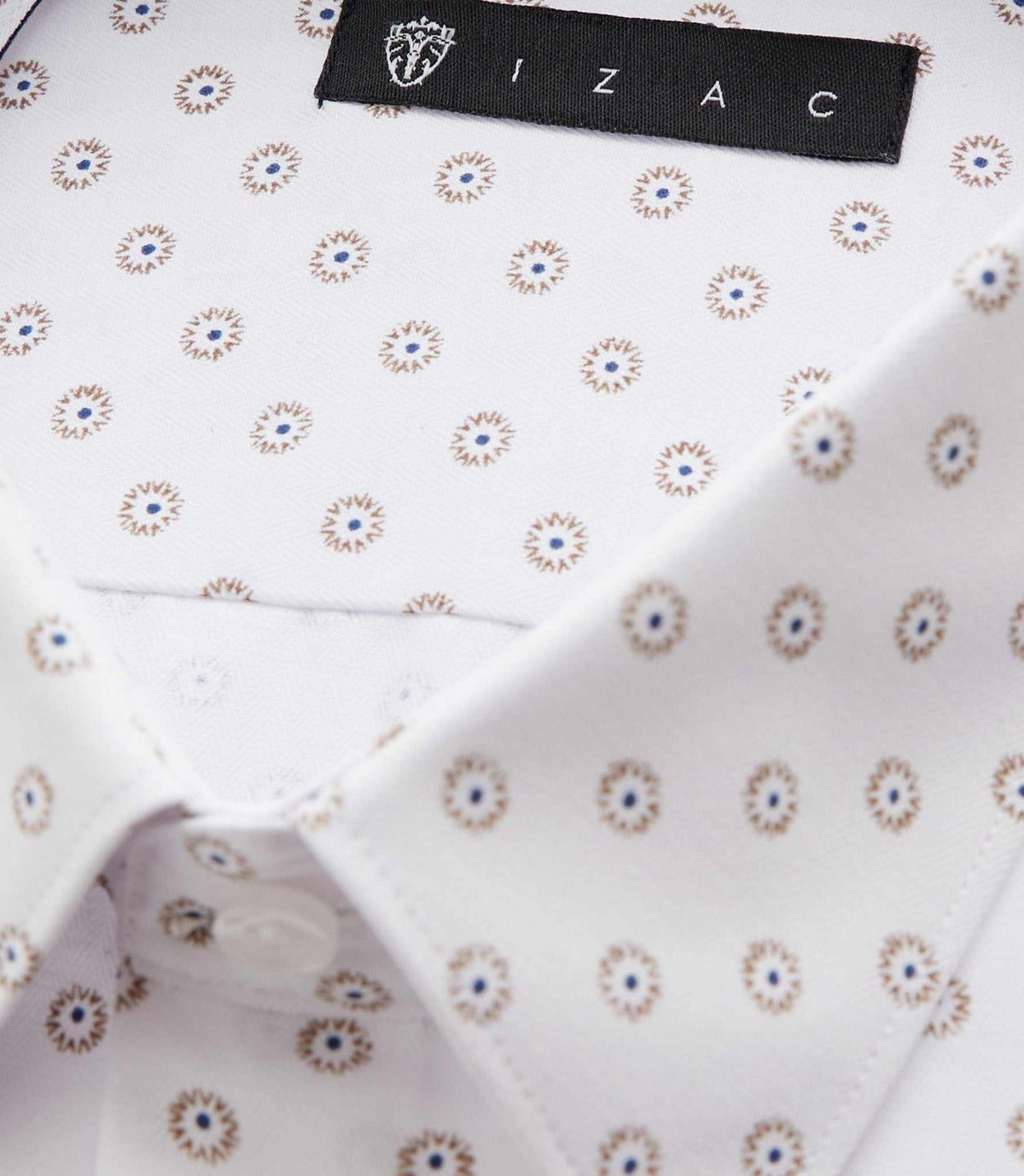 Chemise ville blanche et camel "Difast009" - IZAC