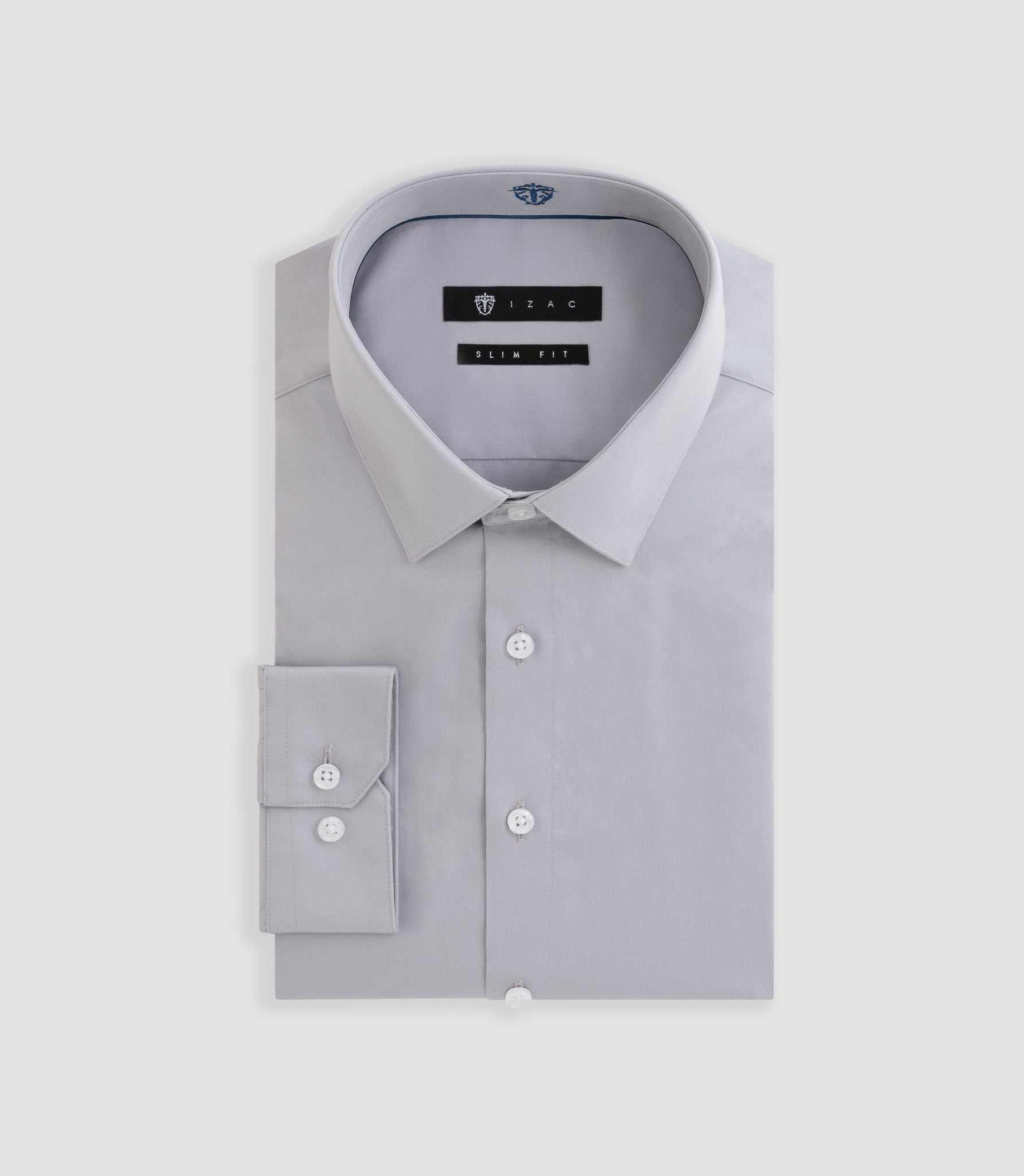 Chemise ville gris clair "Satinslim" - IZAC