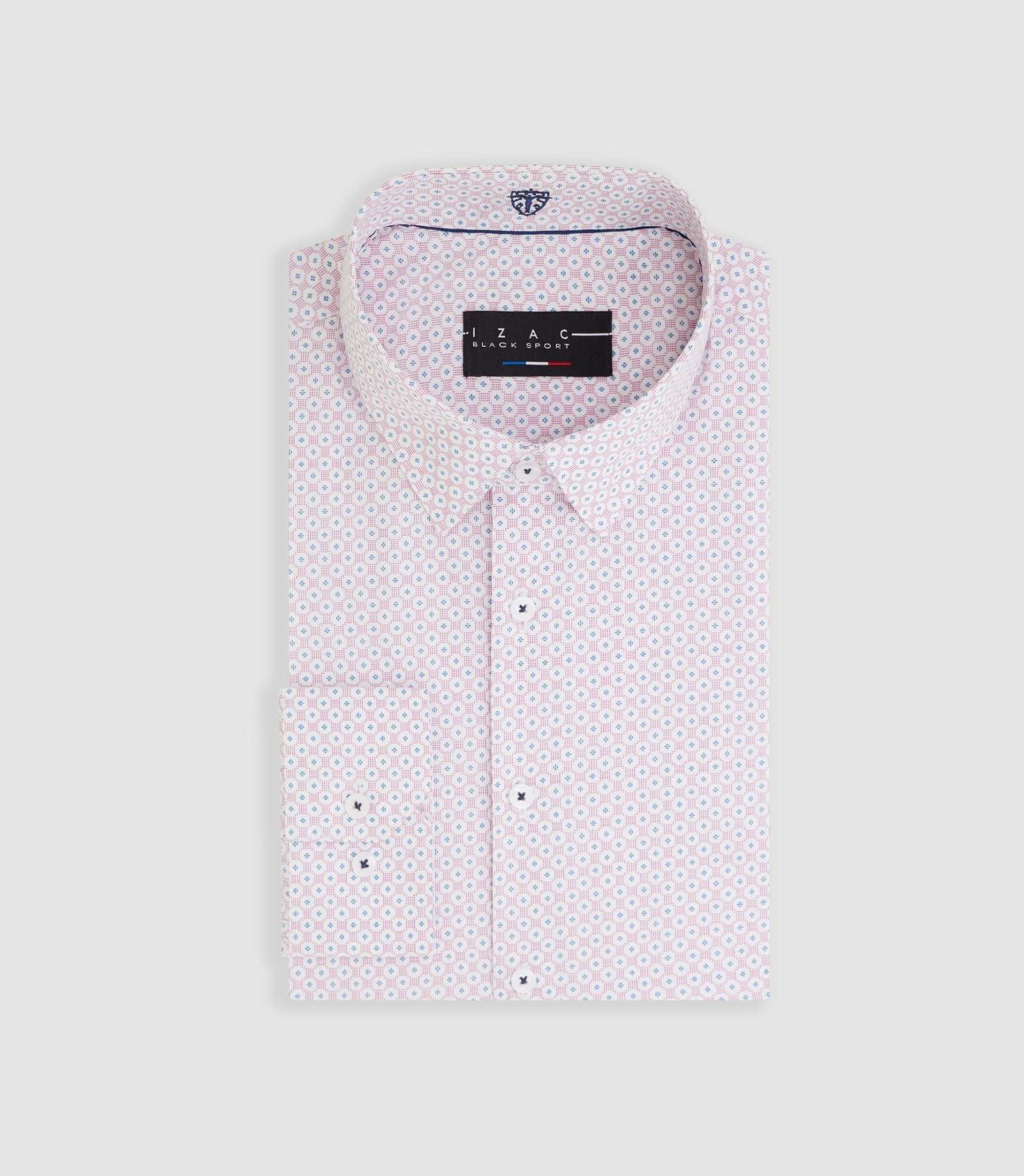 Chemise imprimée micro motifs rouge "Malo" - IZAC
