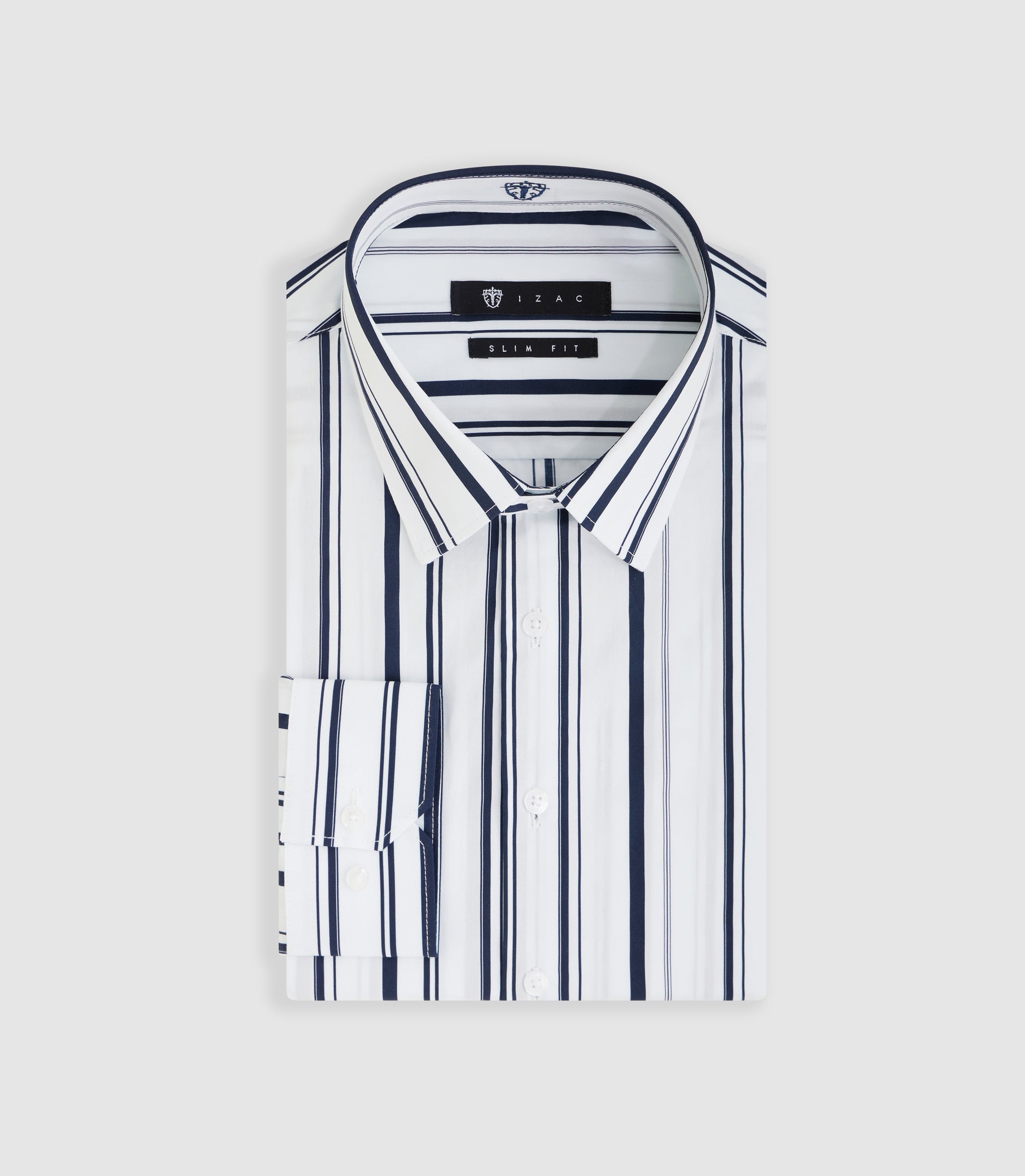 Chemise à rayures blanche et marine "Manil" - IZAC