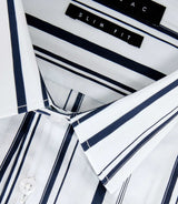 Chemise à rayures blanche et marine "Manil" - IZAC