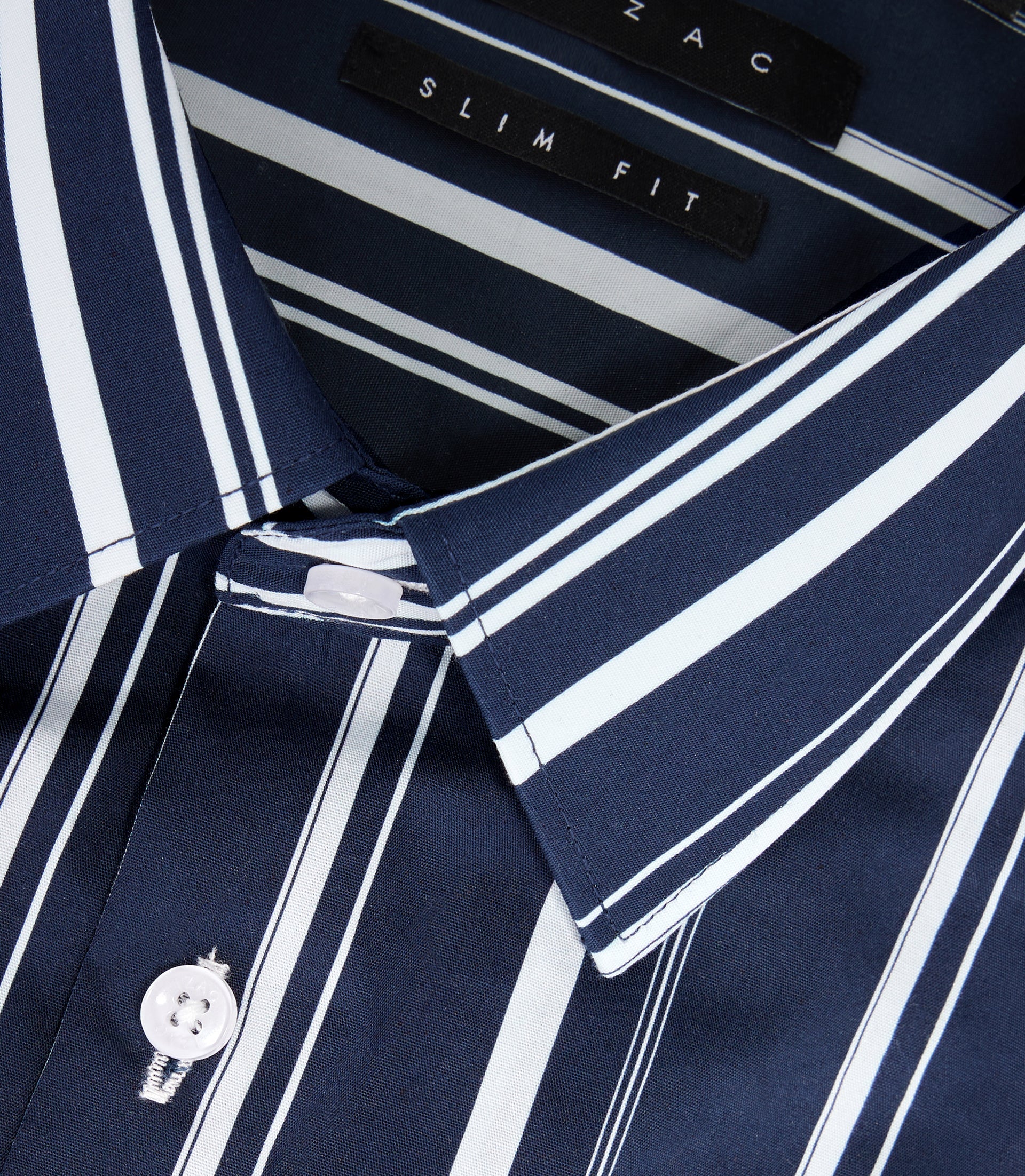 Chemise à rayures marine et blanche "Manil" - IZAC