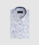 Chemise à imprimé feuillage bleue "Marwin" - IZAC