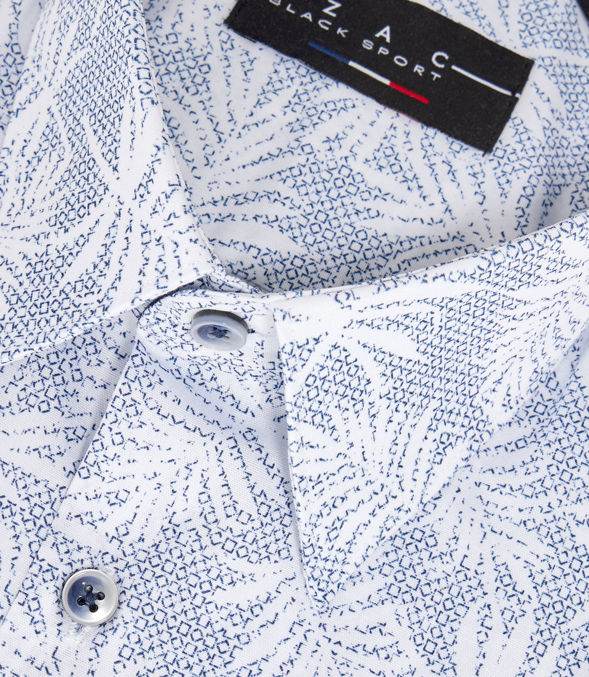 Chemise à imprimé feuillage bleue "Marwin" - IZAC
