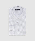 Chemise slim à imprimé micro motifs blanc MATHEWOUT - IZAC