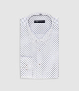 Chemise slim à imprimé micro motifs blanc MATHEWOUT - IZAC
