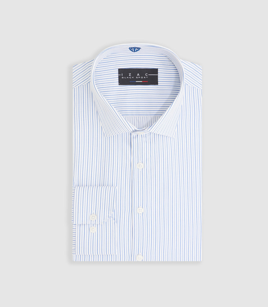 Chemise à rayures bleu ciel "Mazen" - IZAC