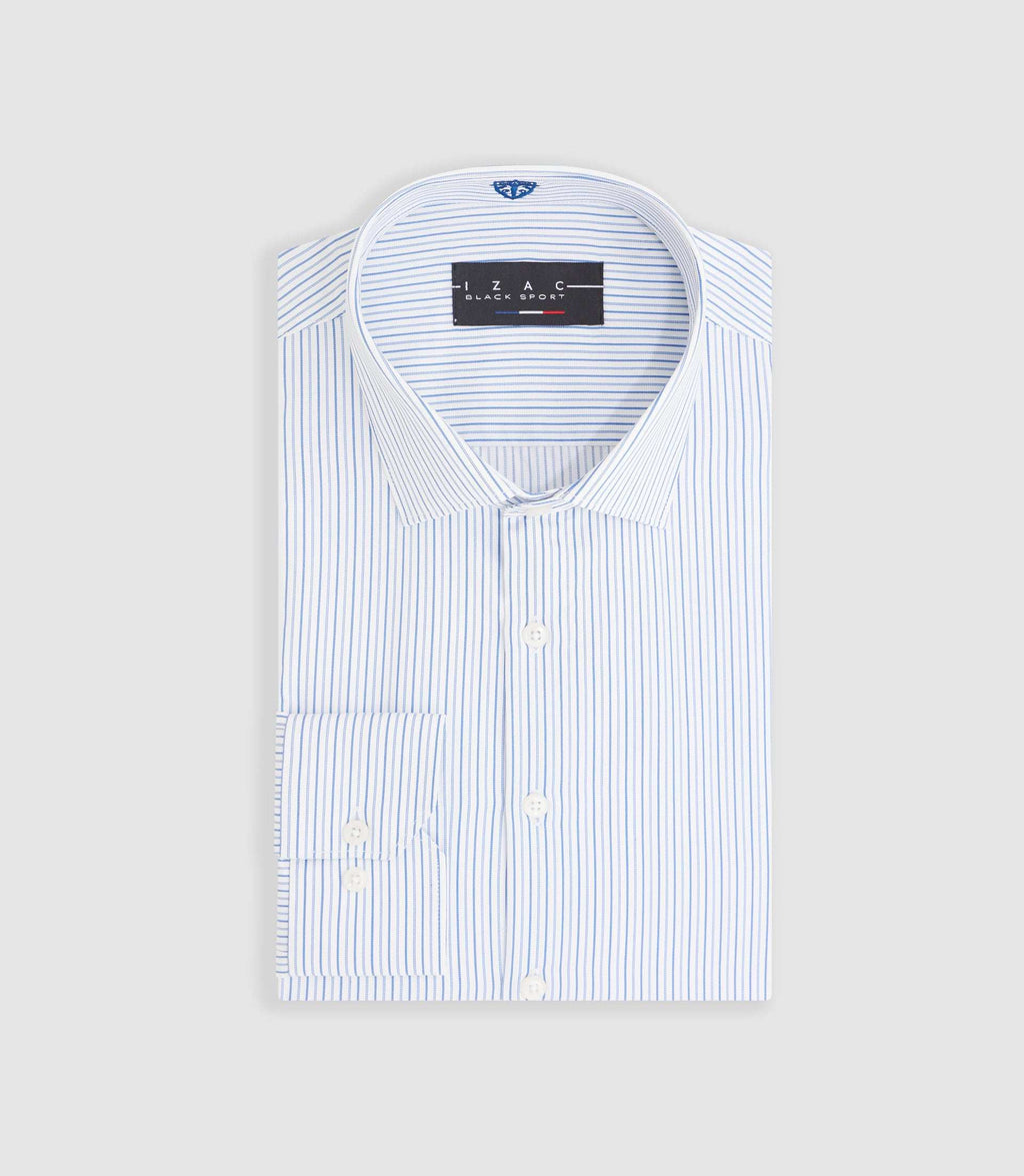 Chemise à rayures bleu ciel "Mazen" - IZAC