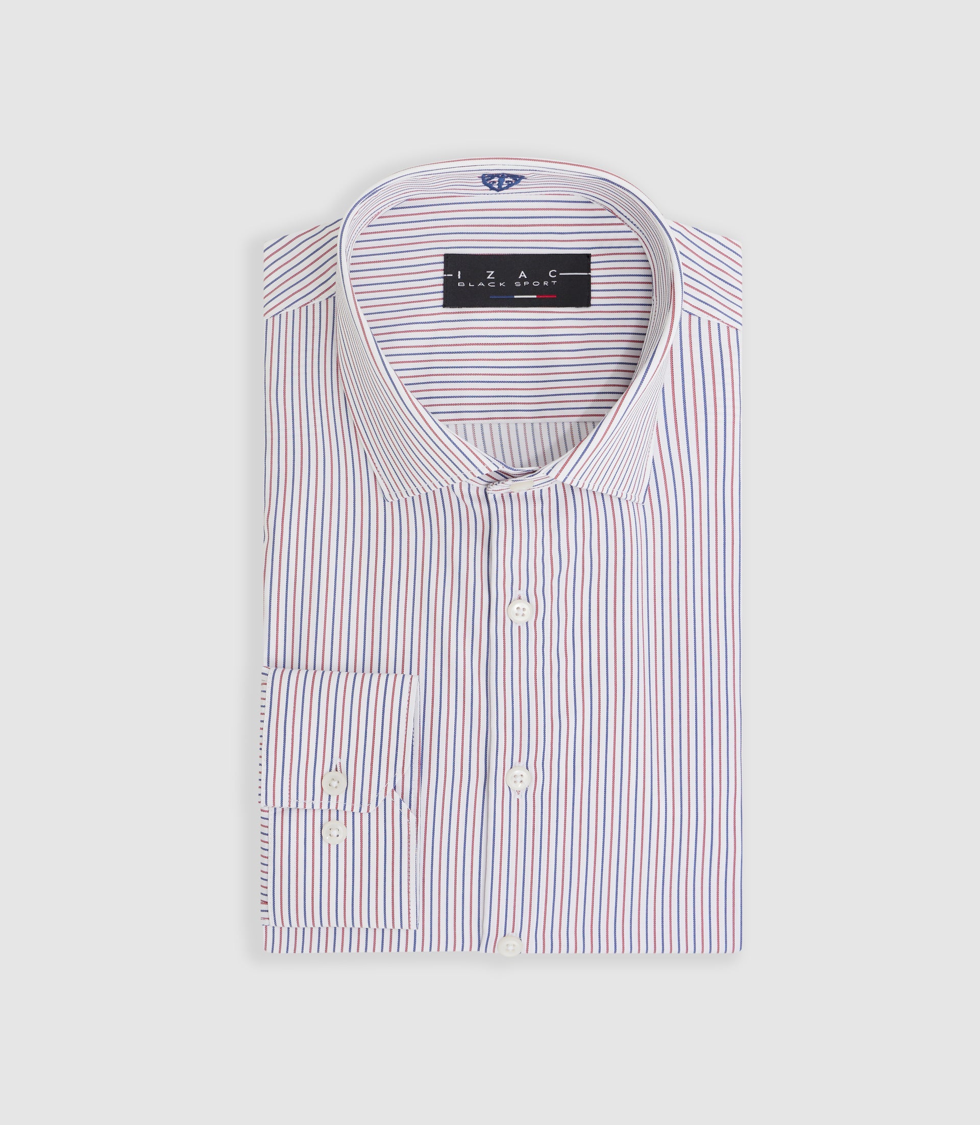 Chemise à rayures bleue et rouge "Mazen" - IZAC