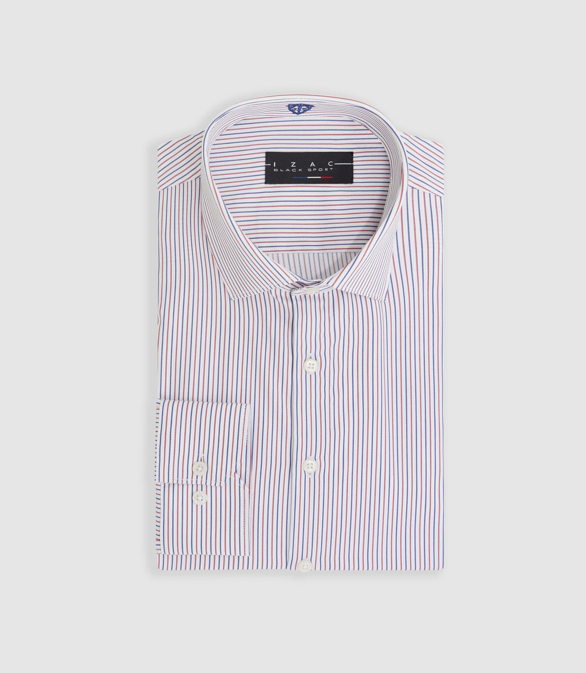 Chemise à rayures bleue et rouge "Mazen" - IZAC
